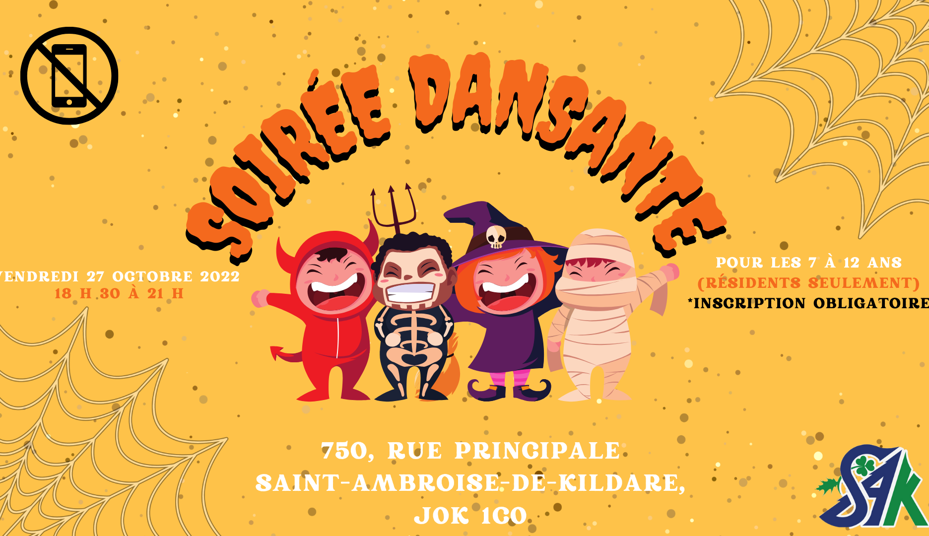 SOIRÉE DANSANTE – 7 À 12 ANS (RÉSIDENTS SEULEMENT)