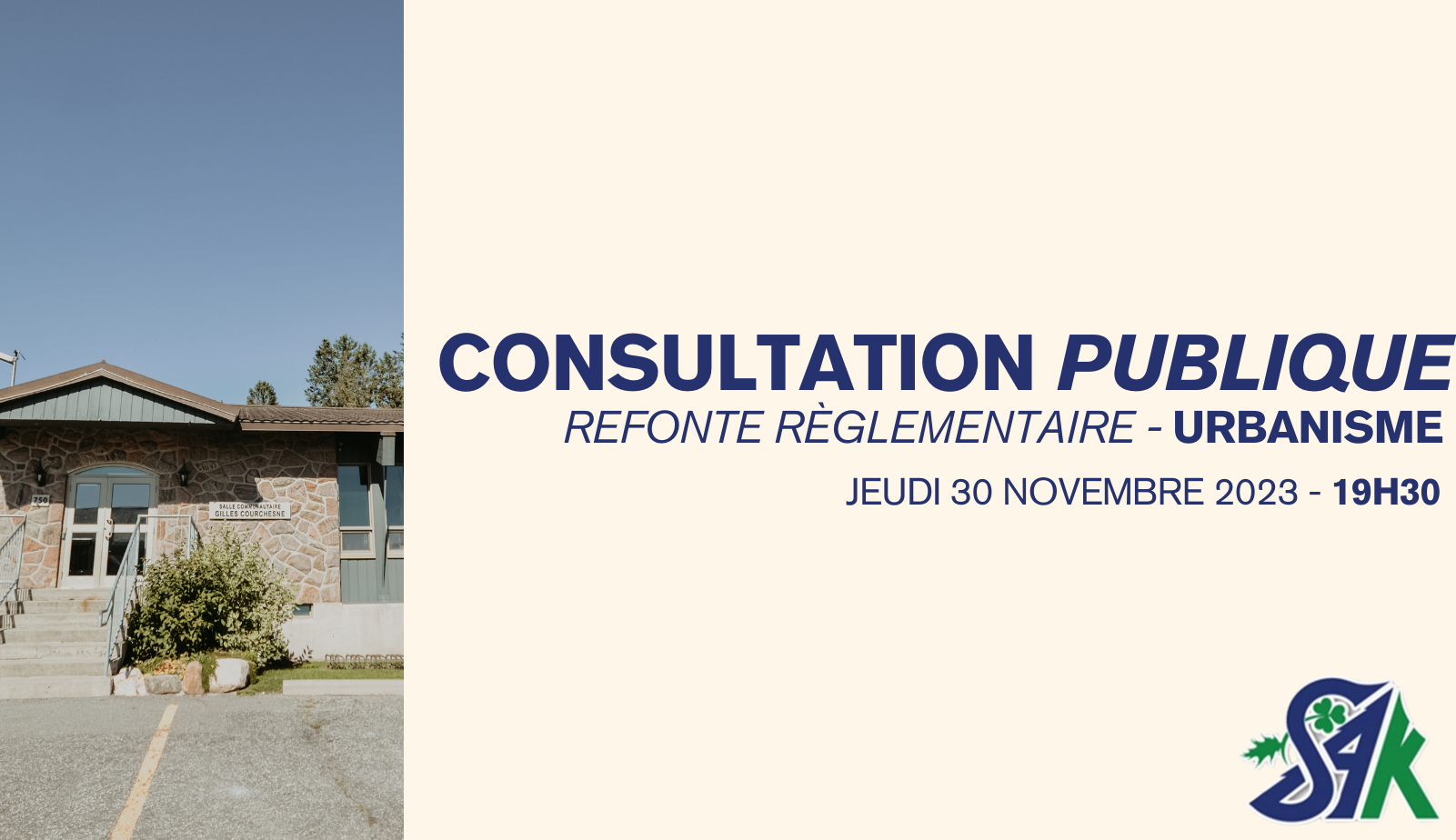 CONSULTATION PUBLIQUE – REFONTE RÈGLEMENTAIRE