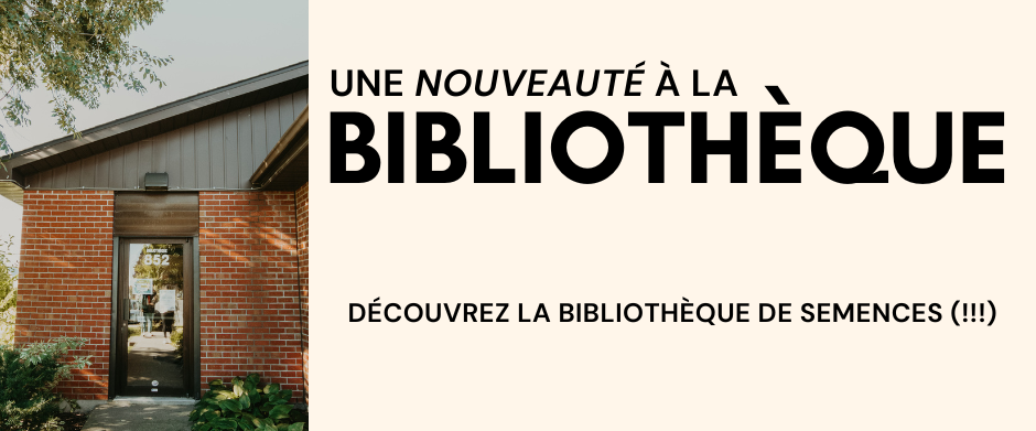 NOUVEAUTÉ À LA BIBLIOTHÈQUE