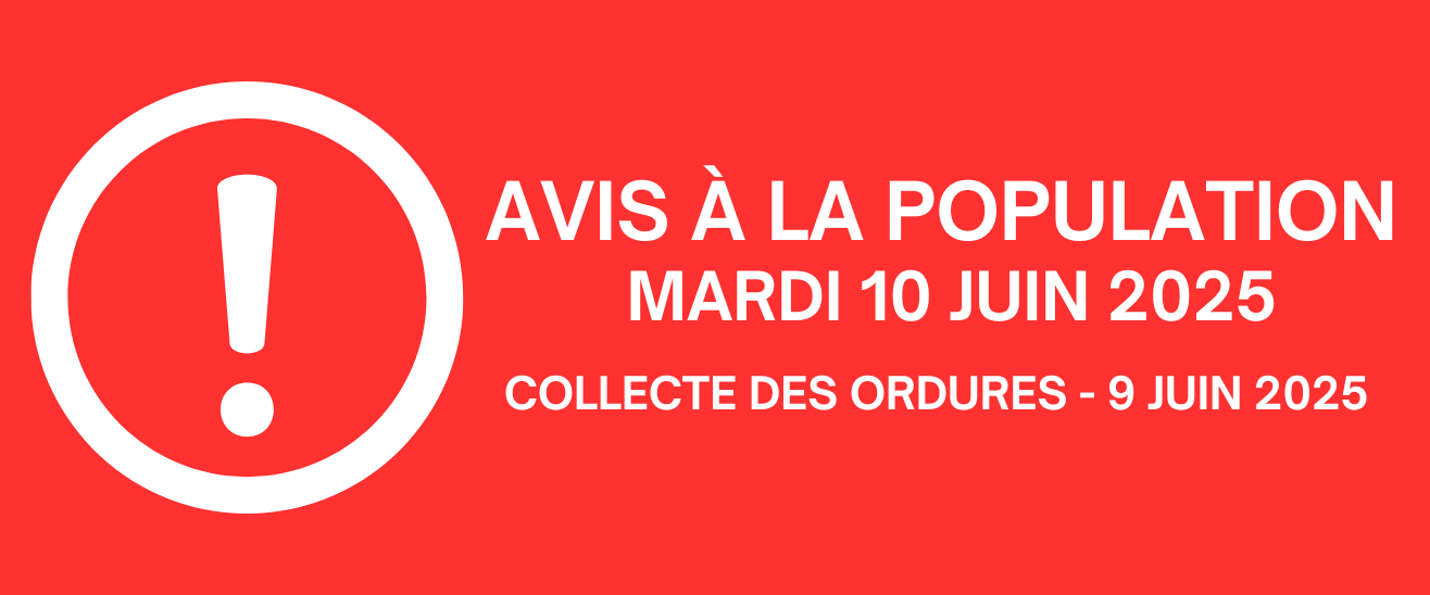 ⚠️AVIS À LA POPULATION – COLLECTE DES ORDURES⚠️