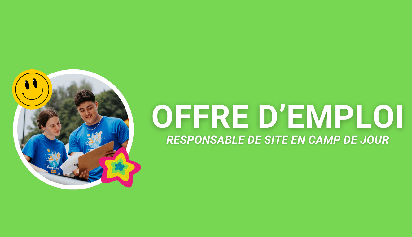 OFFRE D&rsquo;EMPLOI – CAMP DE JOUR 2026 ☀