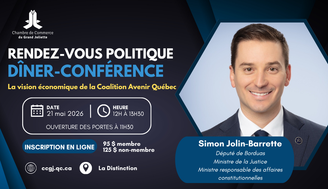 LES RENDEZ-VOUS POLITIQUES – UN PREMIER DÎNER-CONFÉRENCE AVEC M. SIMON JOLIN-BARRETTE